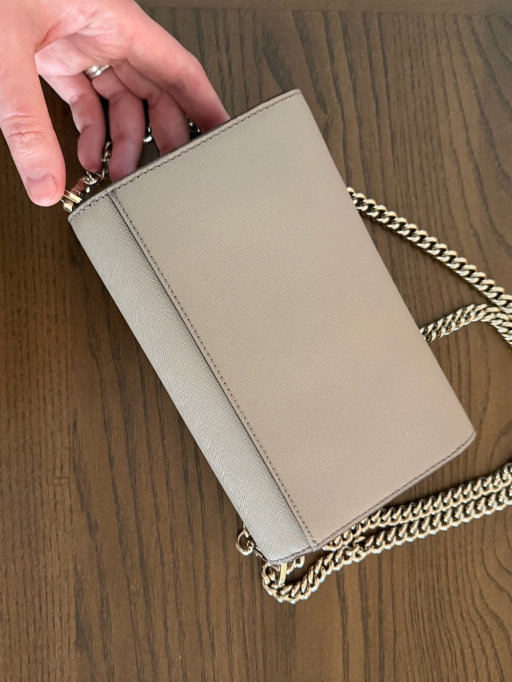 Tory Burch Pale Pink Leather Chain Crossbody Bag - Picture 3 of 4